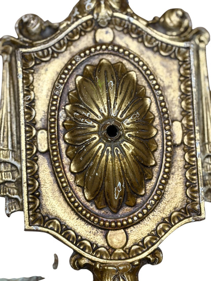 Cast Brass Wall Sconces with Shabby Paint #2634