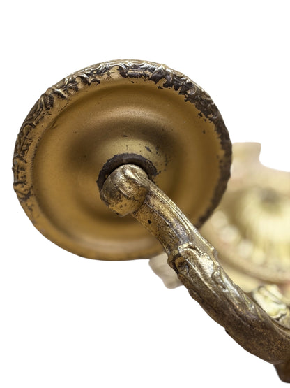 Cast Brass Wall Sconces with Shabby Paint #2634