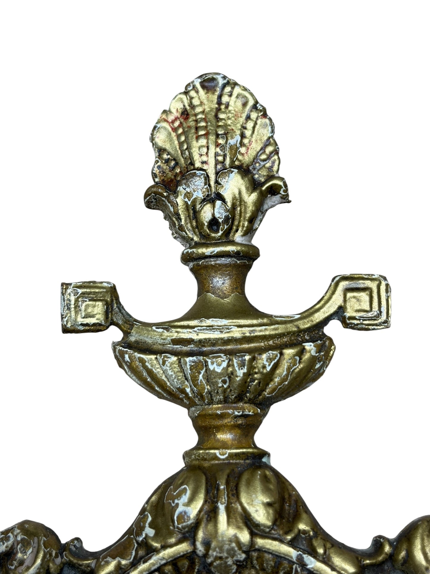Cast Brass Wall Sconces with Shabby Paint #2634