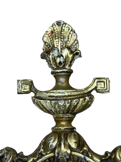 Cast Brass Wall Sconces with Shabby Paint #2634