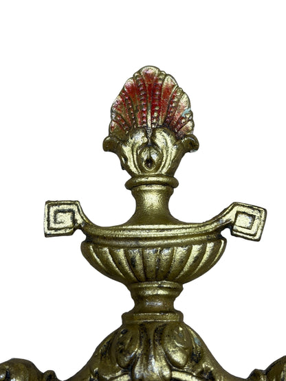 Cast Brass Wall Sconces with Shabby Paint #2634
