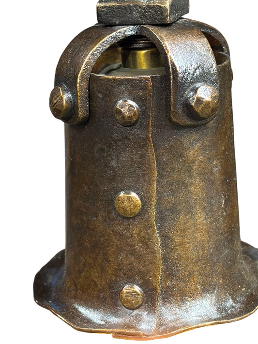 Hammered Exposed Bulb Arts and Crafts Wall Sconce in Patinated Bronze #2653