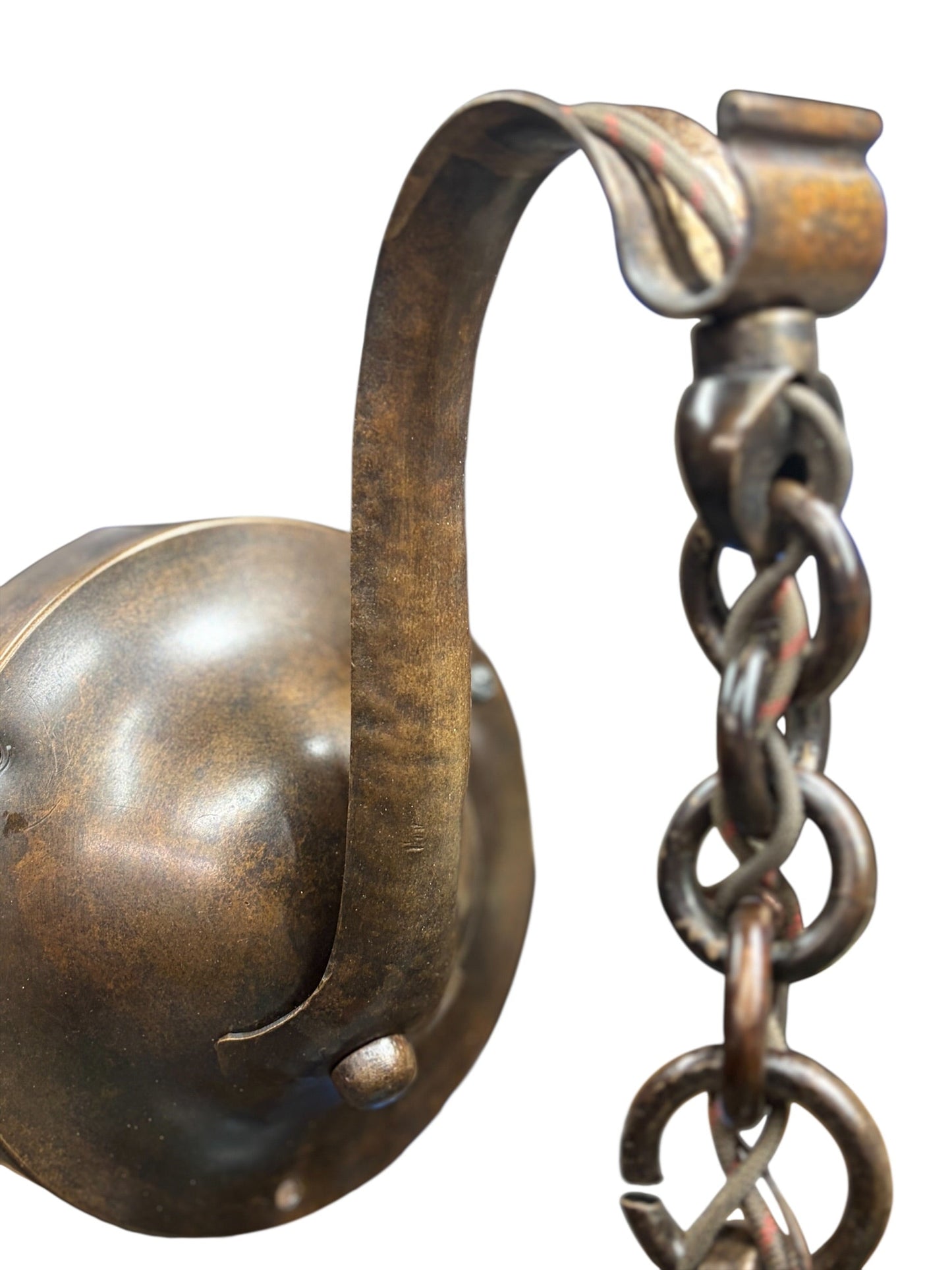 Hammered Exposed Bulb Arts and Crafts Wall Sconce in Patinated Bronze #2653