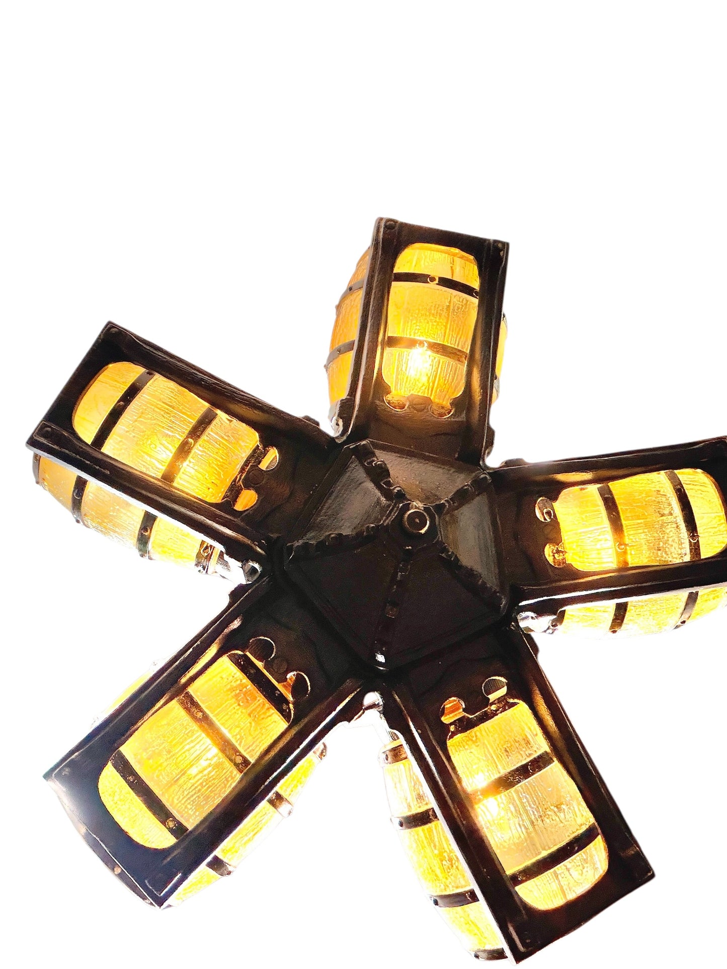 Custom Replication of 1930s Tavern Keg and Barrel Chandelier by Gill Glass for Wine Cellars and Taverns  #2655