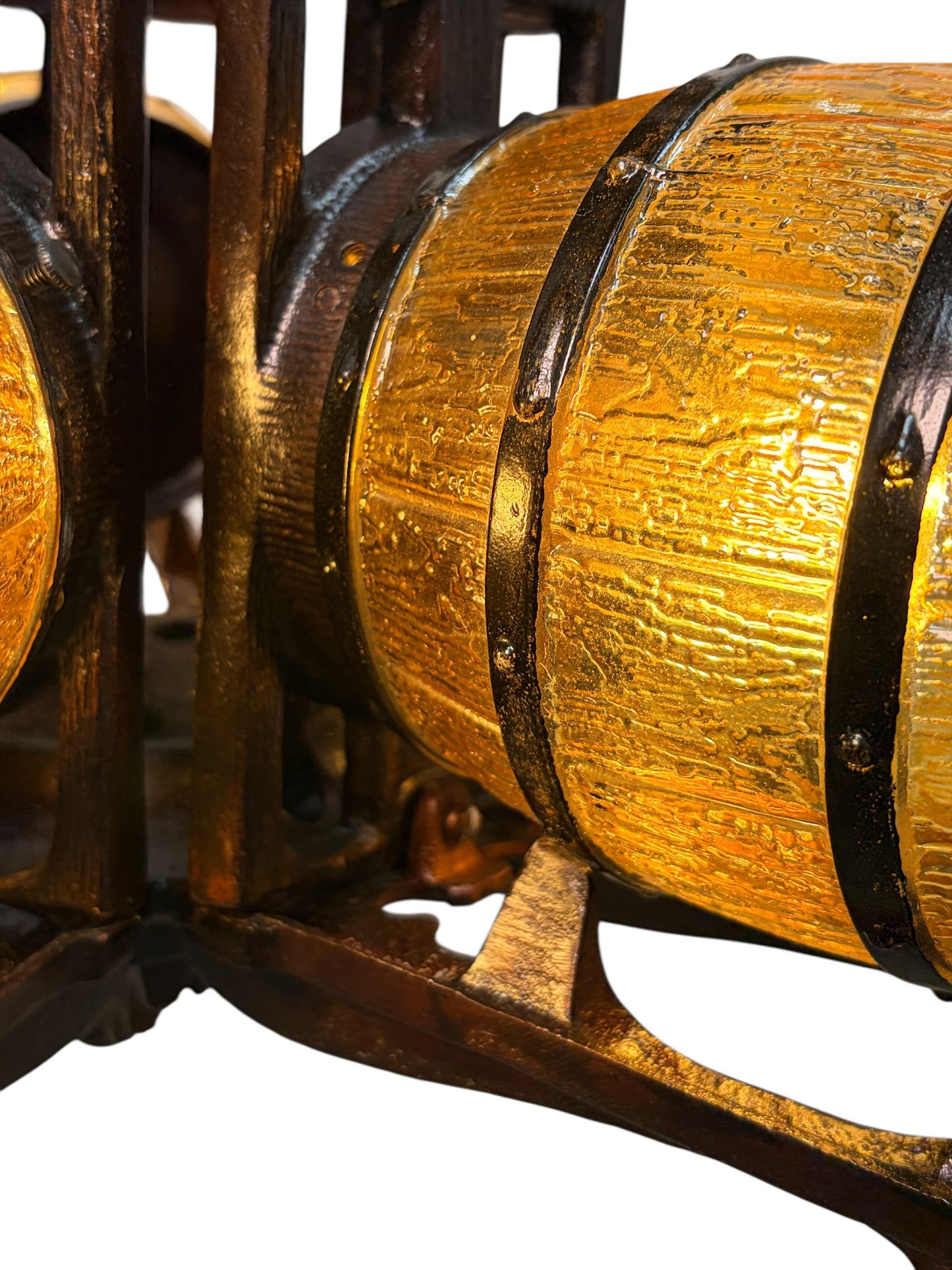 Custom Replication of 1930s Tavern Keg and Barrel Chandelier by Gill Glass for Wine Cellars and Taverns  #2655
