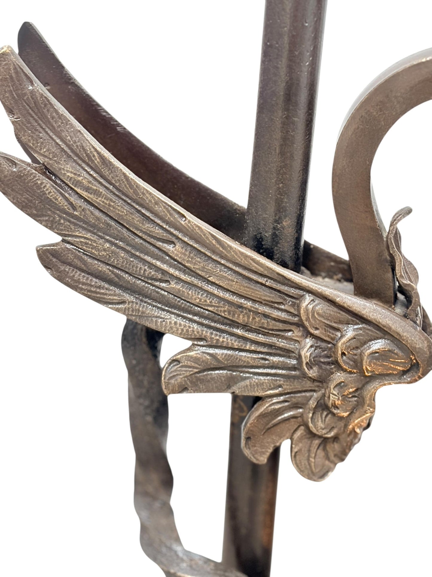 Spectacular Diminutive Size Cast Bronze Davenport Accent Floor Lamps Flying Dragons with Twisted Tails Newly Cleaned Restored Rewired