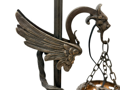 Spectacular Diminutive Size Cast Bronze Davenport Accent Floor Lamps Flying Dragons with Twisted Tails Newly Cleaned Restored Rewired