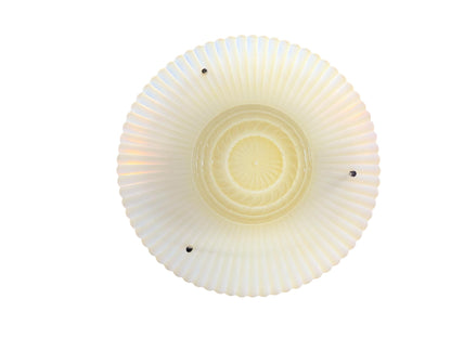 Vintage Three Chain Bowl Light 1920s 1930s Light Yellow Bedroom or Hallway Ceiling Light Restored with New Paint and Wiring #2667