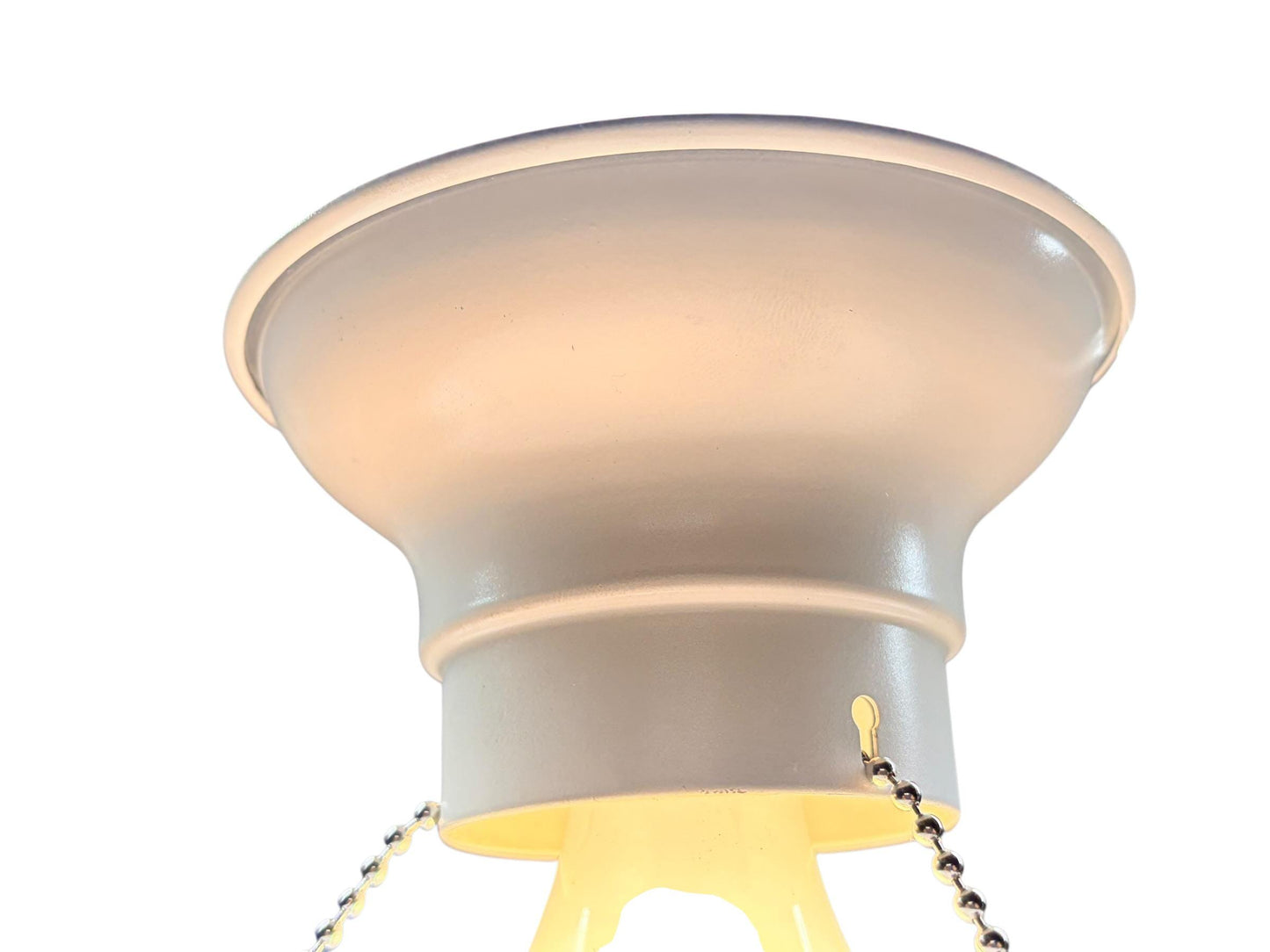 Vintage Three Chain Bowl Light 1920s 1930s Light Yellow Bedroom or Hallway Ceiling Light Restored with New Paint and Wiring #2667