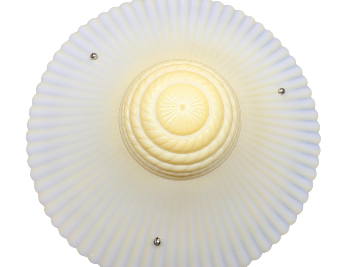 Vintage Three Chain Bowl Light 1920s 1930s Light Yellow Bedroom or Hallway Ceiling Light Restored with New Paint and Wiring #2667