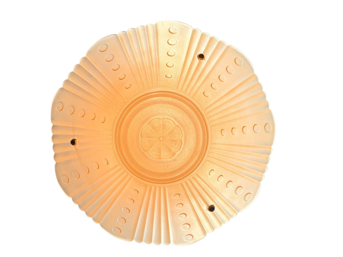 Vintage Three Chain Bowl Light 1920s 1930s Amber Glass Bedroom or Hallway Ceiling Light Restored Brushed Brass and New Wiring #2665