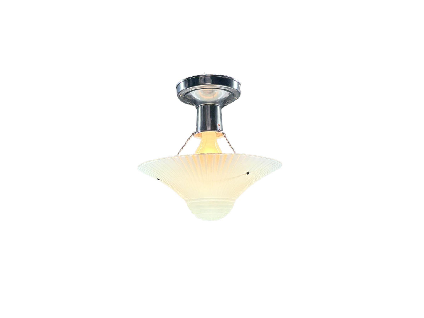 Vintage Three Chain Bowl Light 1920s 1930s Robin's Egg Blue Bedroom or Hallway Ceiling Light Restored with Paint and Wiring #2665