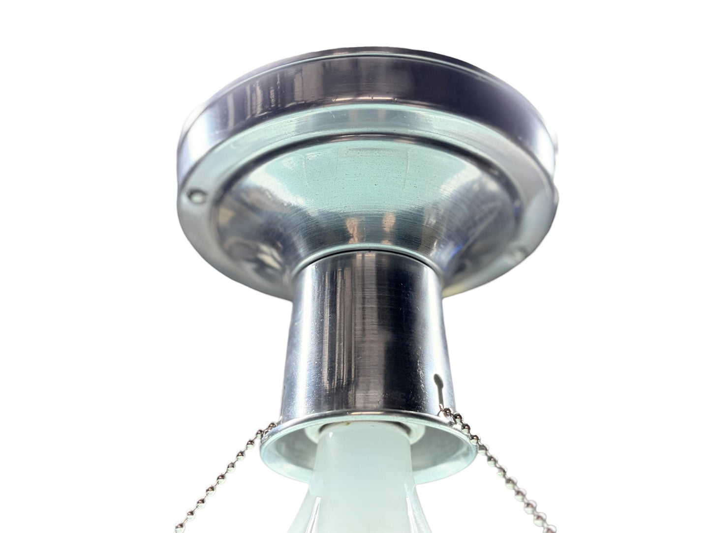 Vintage Three Chain Bowl Light 1920s 1930s Robin's Egg Blue Bedroom or Hallway Ceiling Light Restored with Paint and Wiring #2665