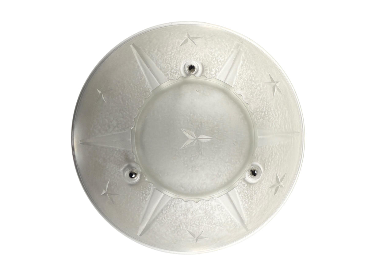 Pair Matching Frosted Glass Bowl Lights  Star Detail 1940s with Polished Aluminum Fixture New Wiring Ready to Install Small Bedroom Hallway