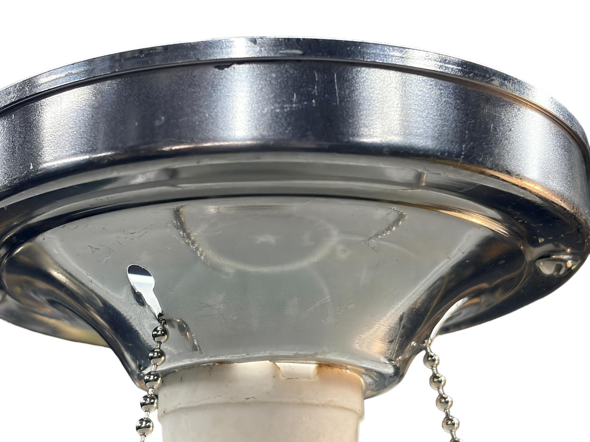 Pair Matching Frosted Glass Bowl Lights  Star Detail 1940s with Polished Aluminum Fixture New Wiring Ready to Install Small Bedroom Hallway