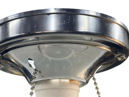 Pair Matching Frosted Glass Bowl Lights  Star Detail 1940s with Polished Aluminum Fixture New Wiring Ready to Install Small Bedroom Hallway