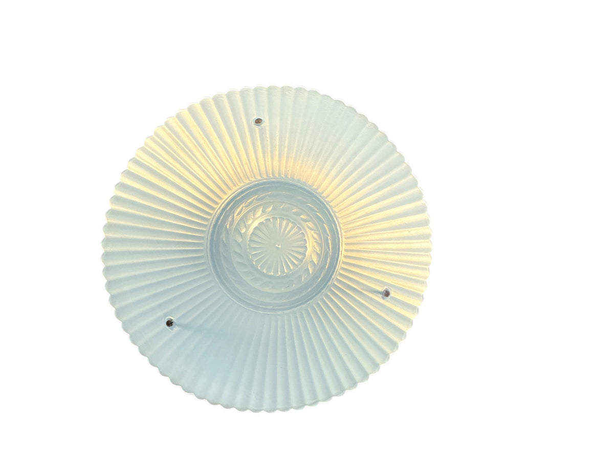 Blue Bead Chain Semi Flush Bowl Light with Painted Blue Fixture New Wiring Nickel Chains Art Deco Bedroom Hallway Walk in Closet Light