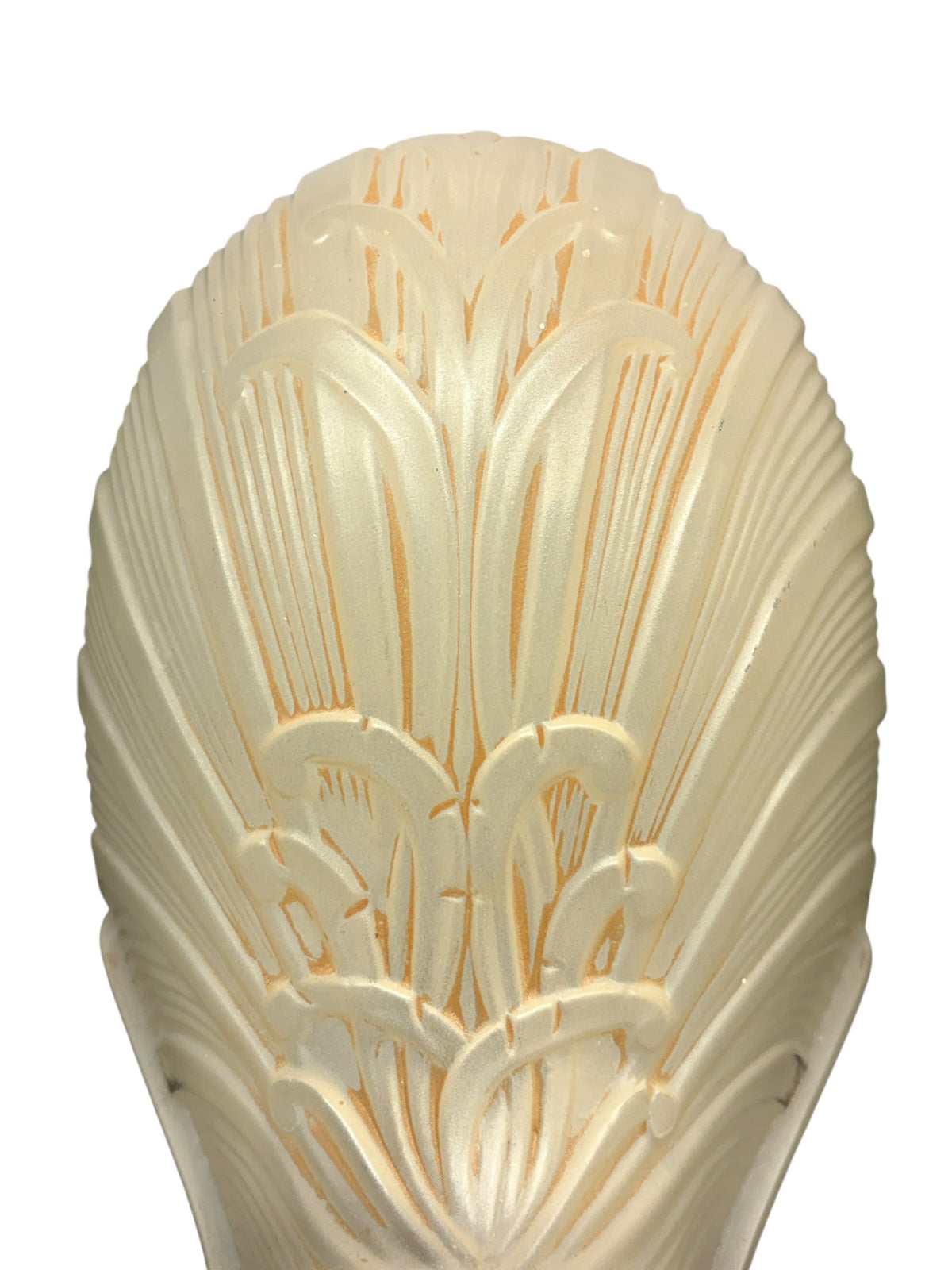 Beautiful Cast Bronze 1930s Wall Sconces with Ivory Art Deco Shades Original Finish #2680