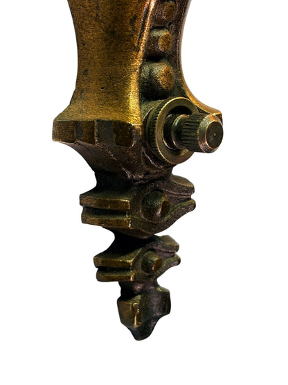 Beautiful Cast Bronze 1930s Wall Sconces with Ivory Art Deco Shades Original Finish #2680