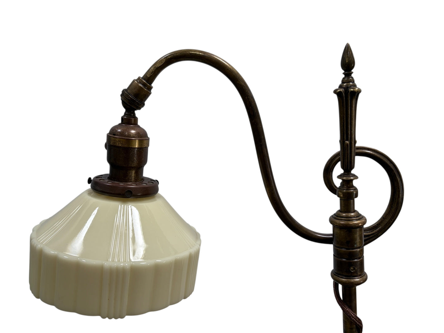 Floor Lamp with Adjustable Height and Glass Shade #2603