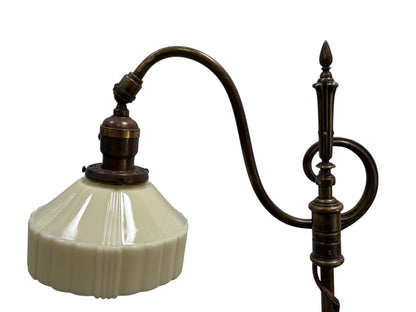 Floor Lamp with Adjustable Height and Glass Shade #2603
