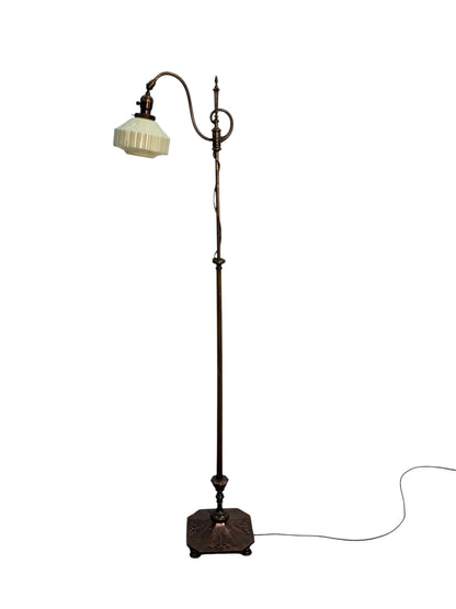Floor Lamp with Adjustable Height and Glass Shade #2603
