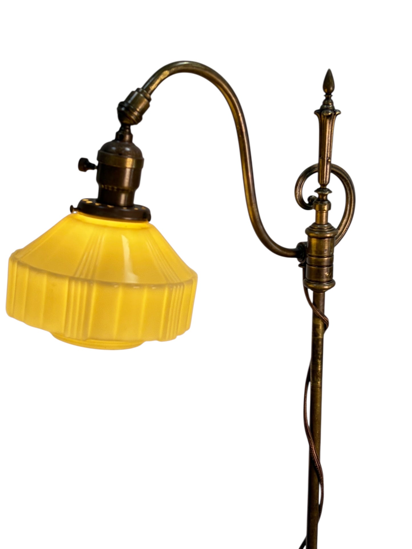 Floor Lamp with Adjustable Height and Glass Shade #2603