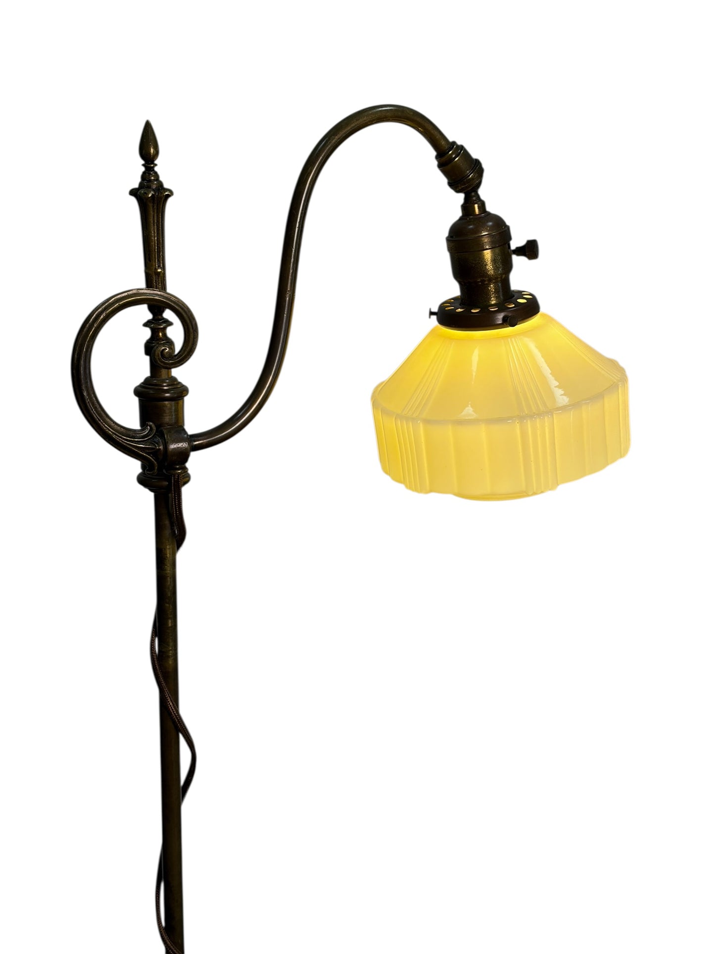 Floor Lamp with Adjustable Height and Glass Shade #2603