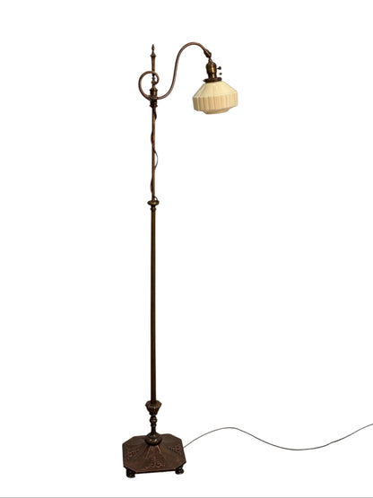 Floor Lamp with Adjustable Height and Glass Shade #2603