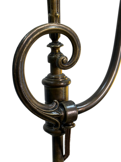 Floor Lamp with Adjustable Height and Glass Shade #2603