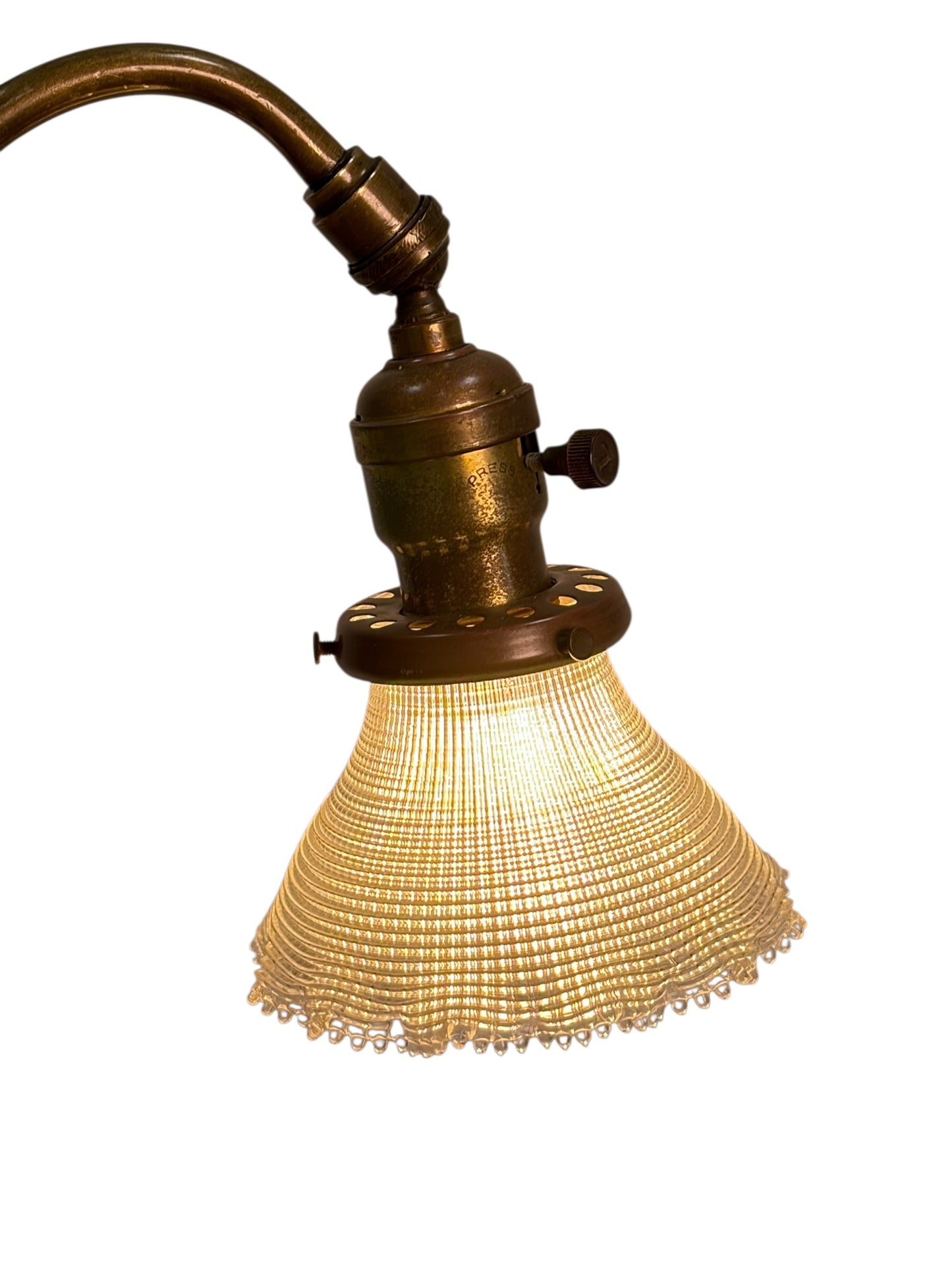 Floor Lamp with Adjustable Height and Glass Shade #2603