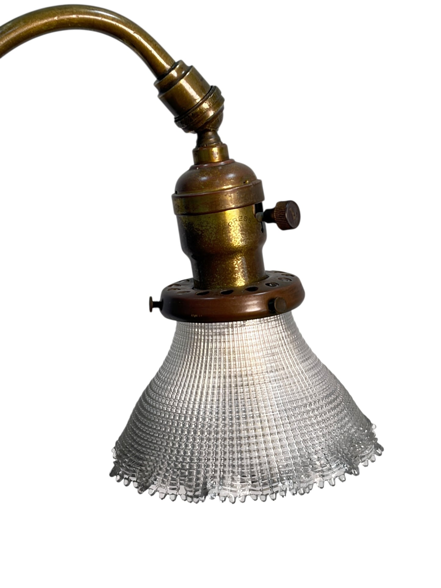 Floor Lamp with Adjustable Height and Glass Shade #2603