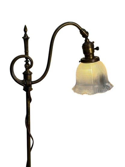 Floor Lamp with Adjustable Height and Glass Shade #2603