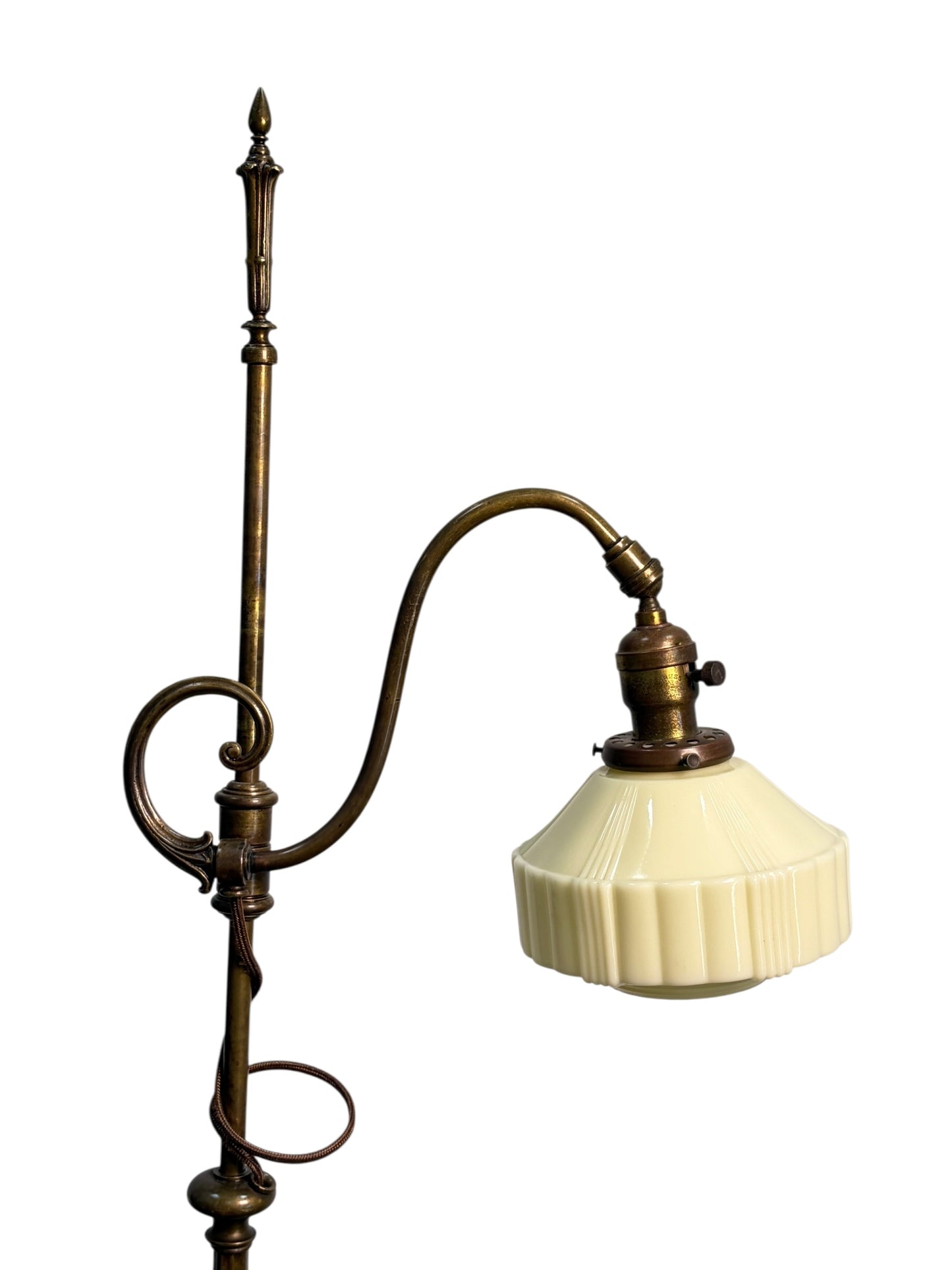 Floor Lamp with Adjustable Height and Glass Shade #2603