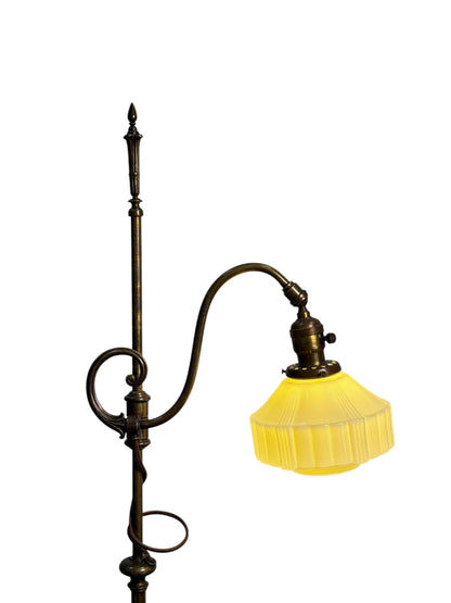 Floor Lamp with Adjustable Height and Glass Shade #2603