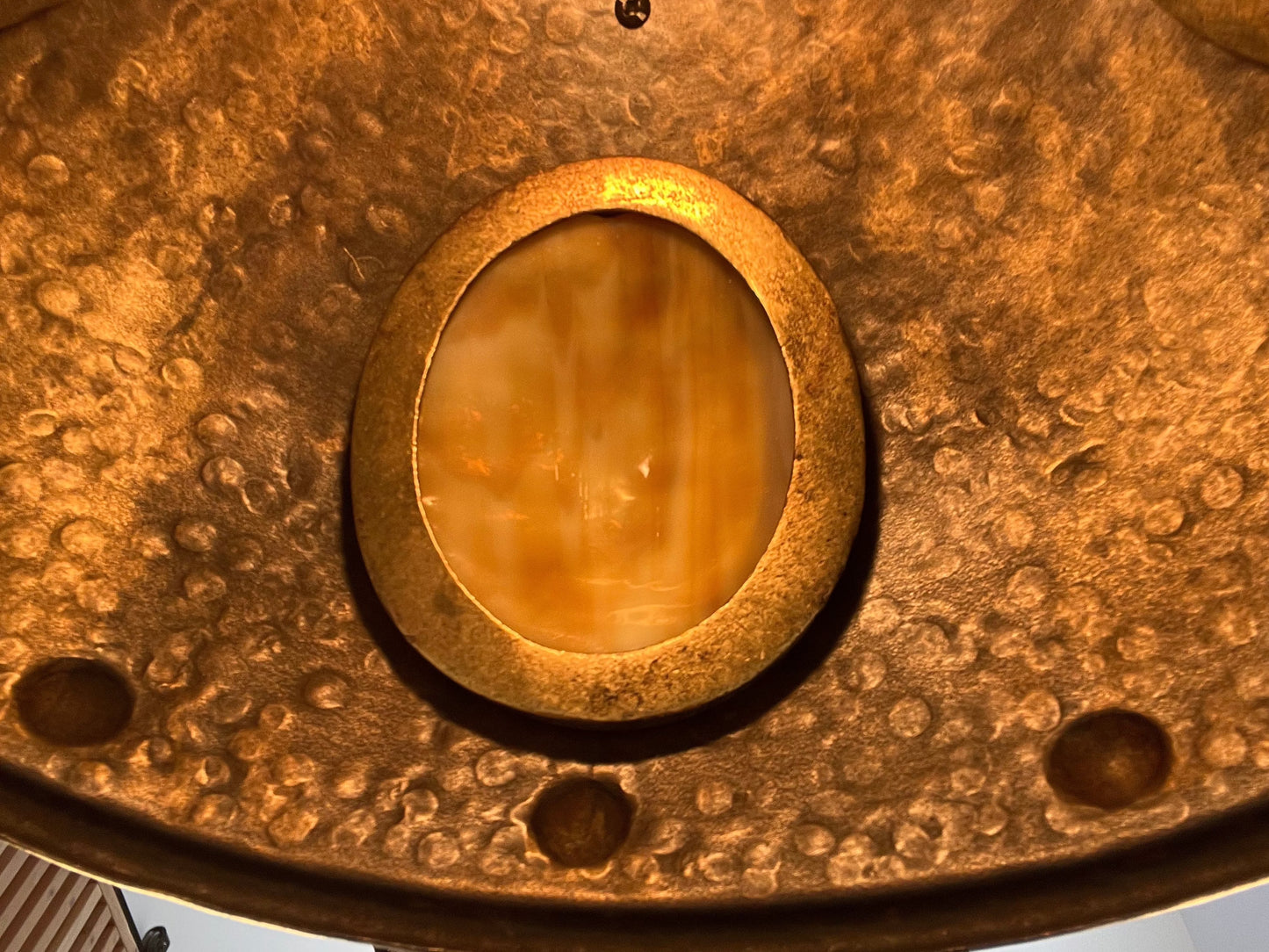 inside lantern of Craftsman pool table light