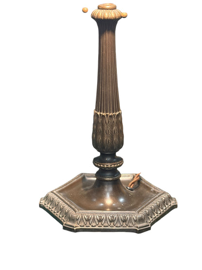 Unsigned Rembrandt Type Wire Mesh Shade on Vintage Spelter Table Lamp Base #2656