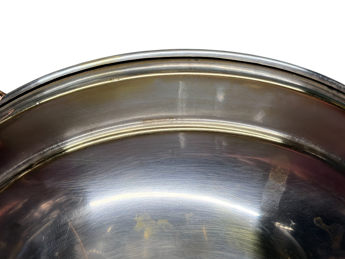 Small Ceiling Light for Hallway Bedroom Foyer with Glass Clambroth Shade on Antique Satin Nickel Fixture #2675