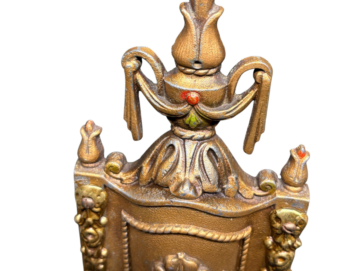 Cast Aluminum 1920s Wall Sconces with Original  Polychrome Finish #2677