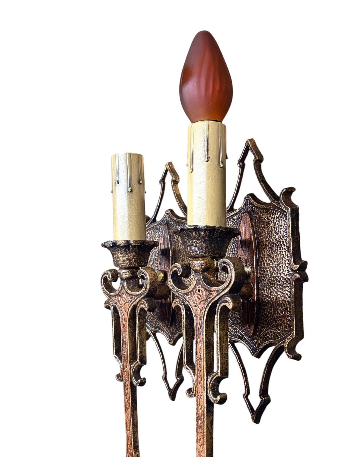 Spanish Revival Wall Sconces with Old Gold Finish in Cast Aluminum #2682