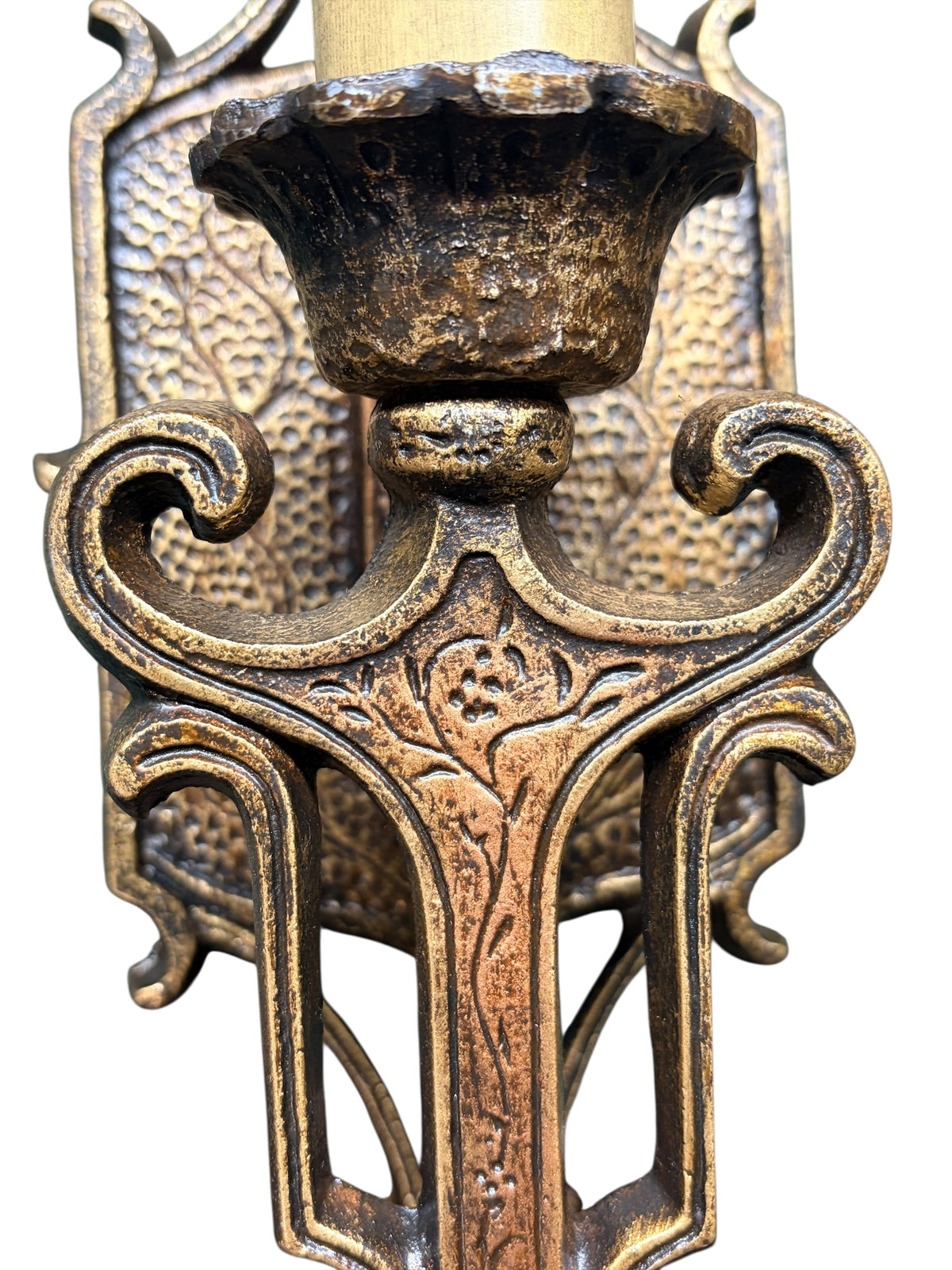 Spanish Revival Wall Sconces with Old Gold Finish in Cast Aluminum #2682