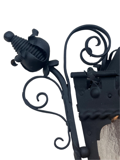 Black 1920s Spanish Revival Wall Bracket Sconce