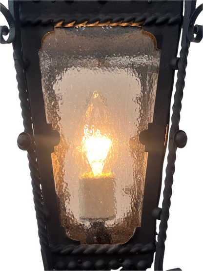 Black 1920s Spanish Revival Wall Bracket Sconce