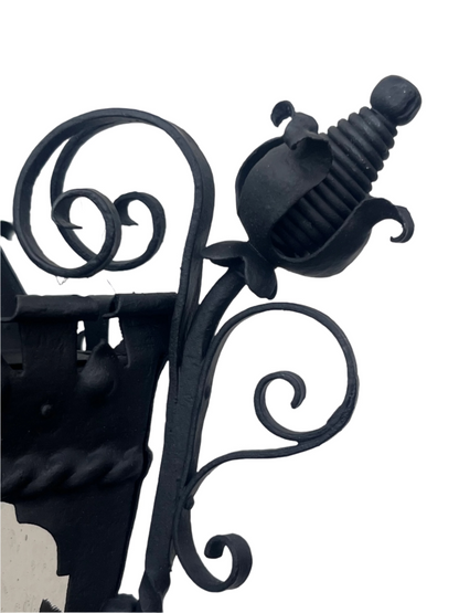 Black 1920s Spanish Revival Wall Bracket Sconce
