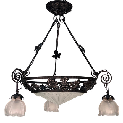 1920s French Art Deco Chandelier with Bunches of Grapes #2554