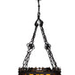Cast Wrought Iron Spanish Revival  Chandelier with Mica Panels #2557