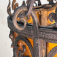 Cast Wrought Iron Spanish Revival  Chandelier with Mica Panels #2557