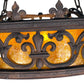 Cast Wrought Iron Spanish Revival  Chandelier with Mica Panels #2557