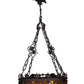 Cast Wrought Iron Spanish Revival  Chandelier with Mica Panels #2557