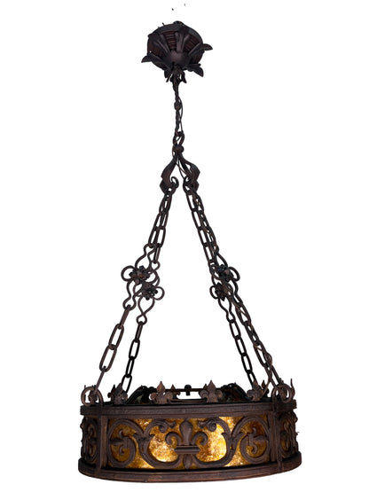 Spanish Revival Chandelier with Mica Panels